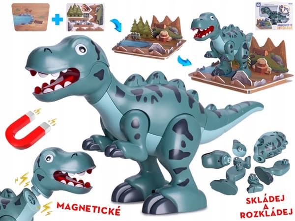 28 cm magnetic T-Rex dinosaur with 2 accessories in a box