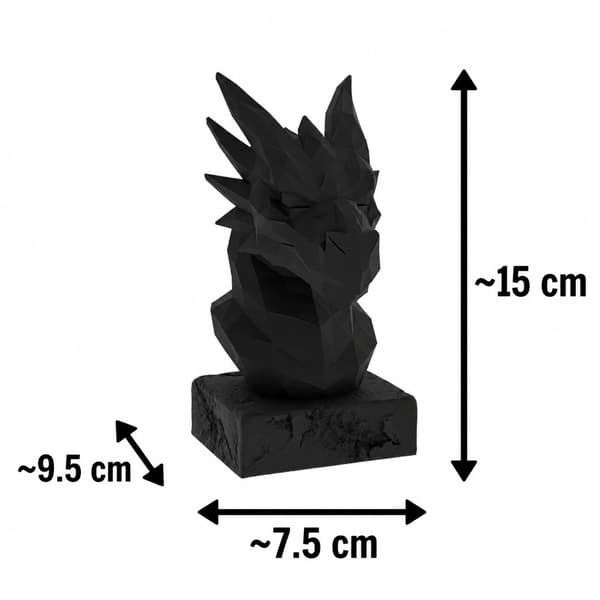 LOW-POLY DRAGON FIGURINE – DECORATIVE BUST ON A BASE – MANY COLOURS AVAILABLE