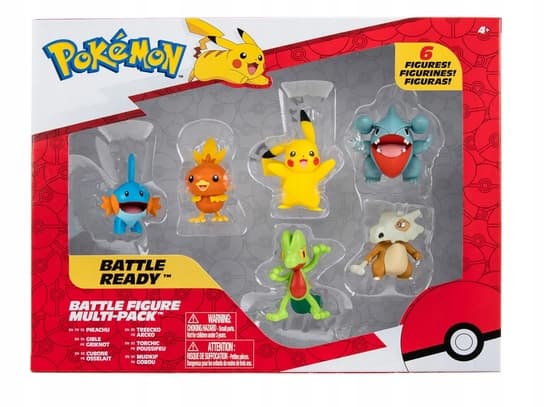 Pokémon set of 6 figures: Treecko, Torchic, Mudkip