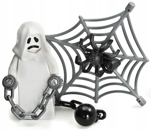 LEGO Figure: GHOST, chain, ball, spider, spider’s web – LEGO Halloween pieces