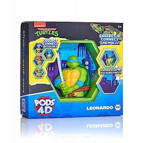 WOW! PODS – 4D Ninja Turtles Leonardo, Unique Connectable Collectable Bobbl