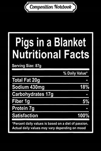 Composition Notebook: Funny Pigs in a Blanket – Nutritional Information – Christmas