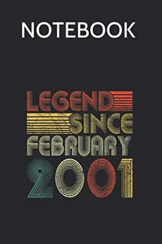 Notebook: 19th Birthday Gift – 19 Years Old, A Legend Since February 2001 – Compos