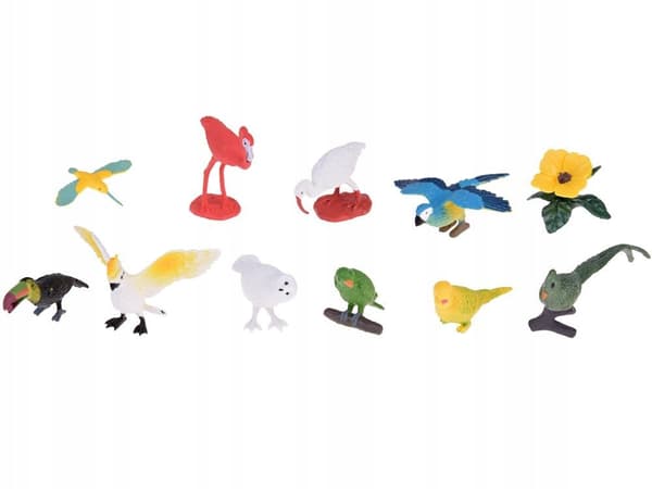 Exotic Bird Figurines x10 in a Box ZA5295