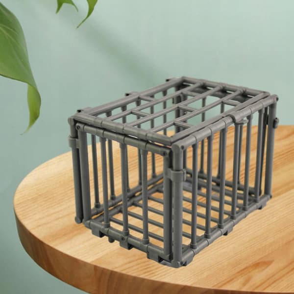 Handmade Cage Model Toy Clip-on – 1 piece, 1:6 scale, creative silver model
