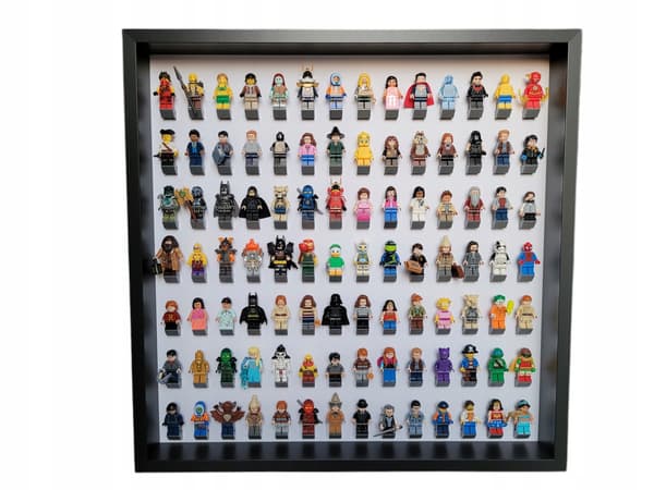 LARGE DISPLAY CASE FOR 98 LEGO FIGURES, 52X52CM
