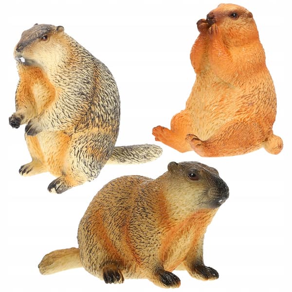 3 PLASTIC MARMOT MODELS, EDUCATIONAL FIGURINES