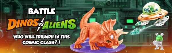 SMASHERS DINOS VS ALIENS Zuru Figure Set: Rocket 74141 Dinosaur