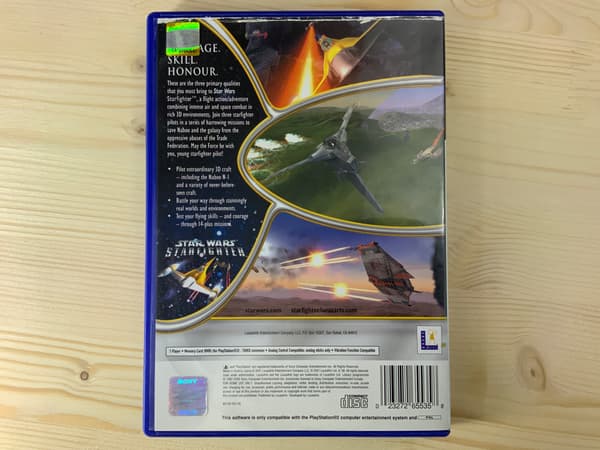 STAR WARS STARFIGHTER game disc – very good condition, complete set, ANG, PS2