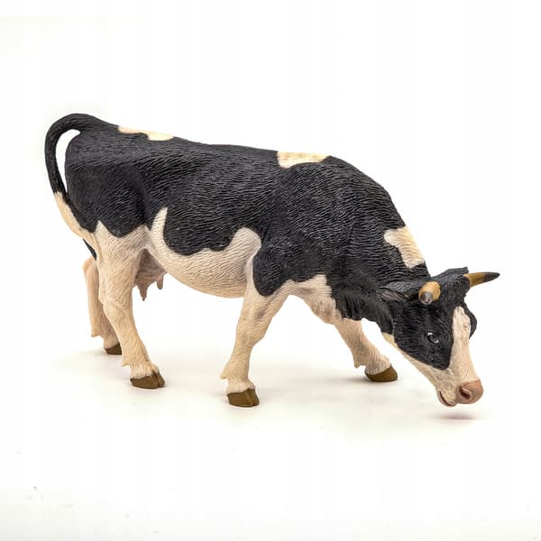 PAPO WHITE COW FIGURINE WITH BLACK SPOTS