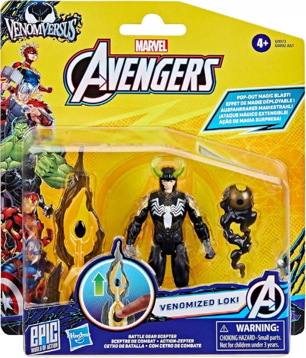 AVENGERS VENOMIZED LOKI SET: 10 CM LOKI FIGURINE + ACCESSORIES