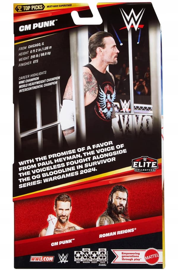 MATTEL WWE Elite Top Picks CM Punk Figurine