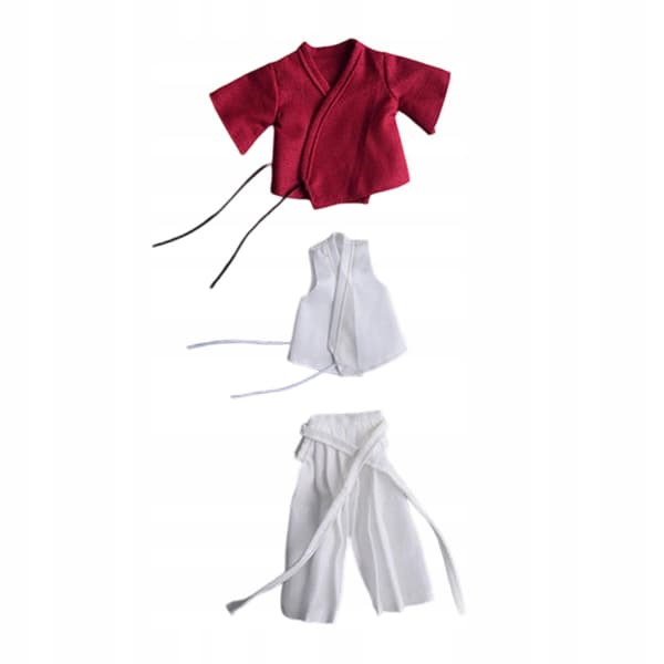1:12 Action figure Doll’s clothes Samurai uniform, fabric, red and white