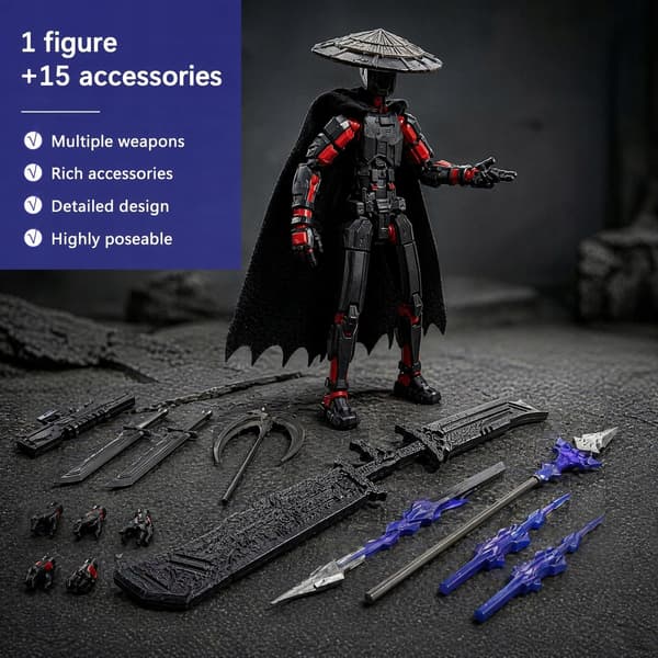 PLUSHCEWT T13 Action Figure with Interchangeable Limbs and Accessories