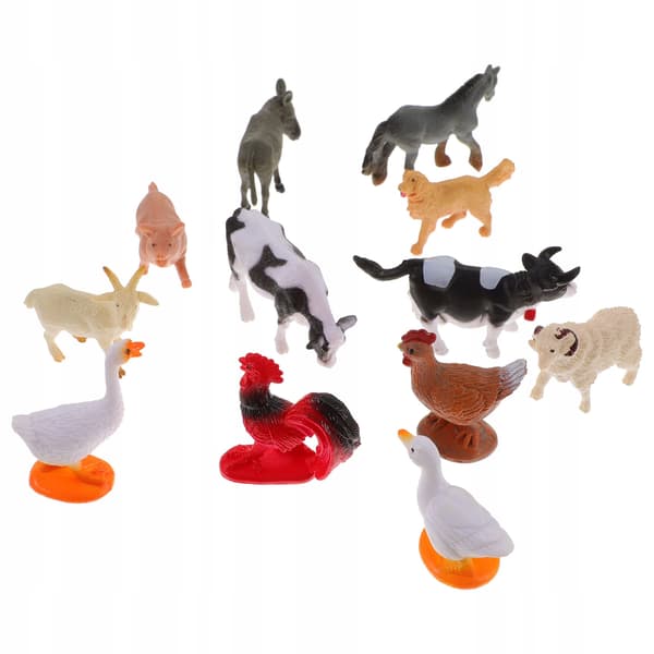 12 SMALL FARM ANIMAL FIGURINES, TABLE AND HOME DECOR