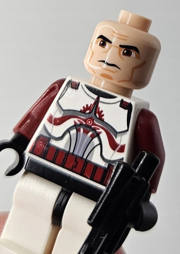 LEGO STAR WARS minifigure sw0202a Clone Trooper Commander Fox DEFECT /