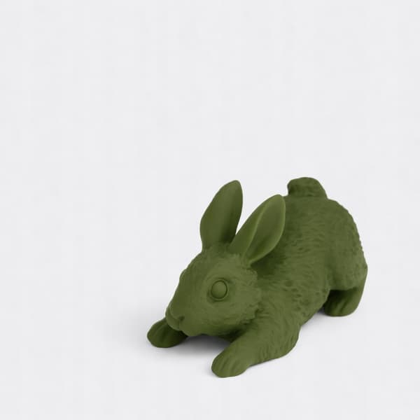 FIGURINE: RECLINING RABBIT STRETCHING – SHELF DECORATION – MANY COLOURS