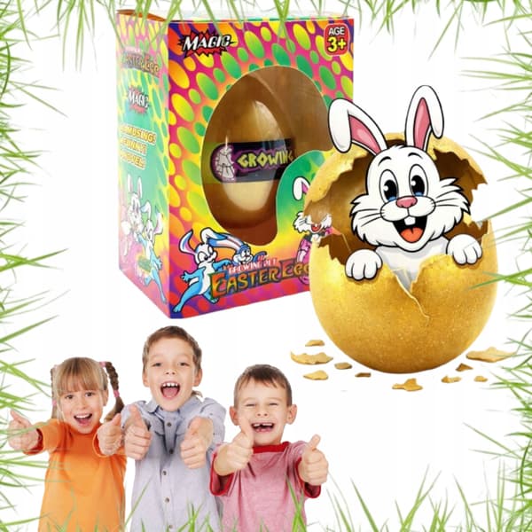 GROWING BUNNY FIGURINE HATCHING FROM AN EGG – EASTER GIFT FOR CHILDREN – TOY