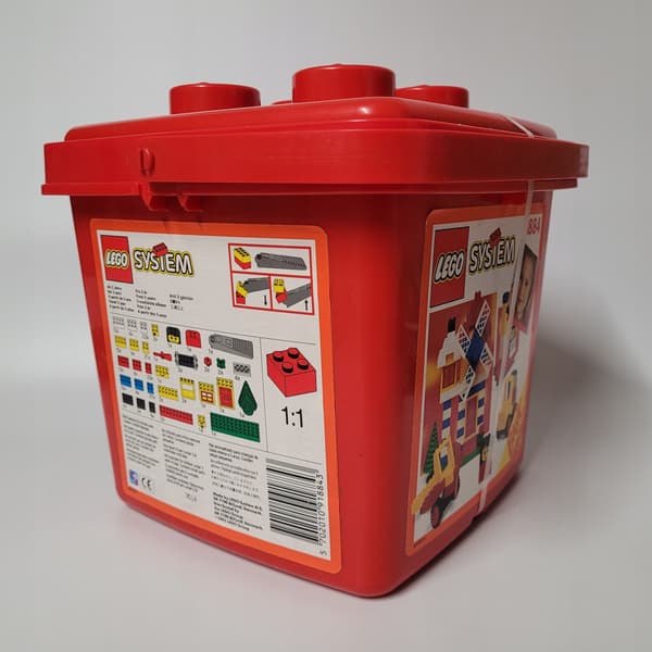 Lego System Basic 1884 bucket set, MISB, bricks, 1992, Father Christmas and Christmas tree
