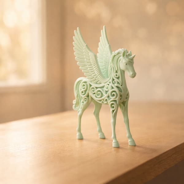 DECORATIVE PEGASUS FIGURINE – OPENWORK SHELF DECORATION – MANY COLOURS