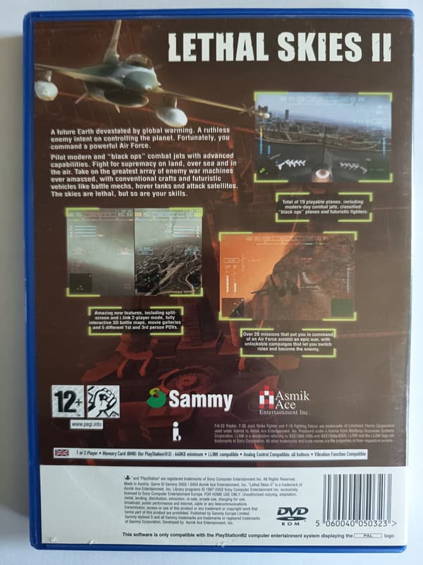 Lethal Skies II PlayStation 2 (PS2) English version, complete set