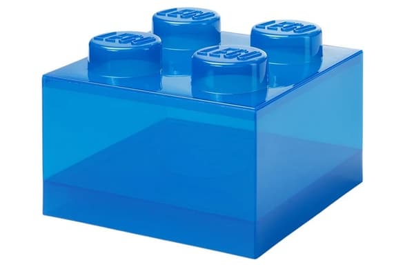 LEGO STORAGE BOX FOR BRICKS, 4-PIECE SET, TRANSPARENT BLUE, 25 cm, 40090805