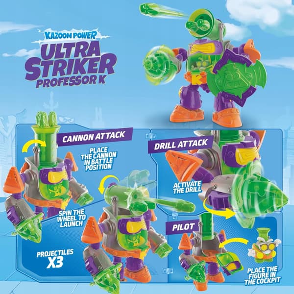 ROBOT WITH ACCESSORIES, 1 EXCLUSIVE FIGURINE AND 3 PROJECTILES