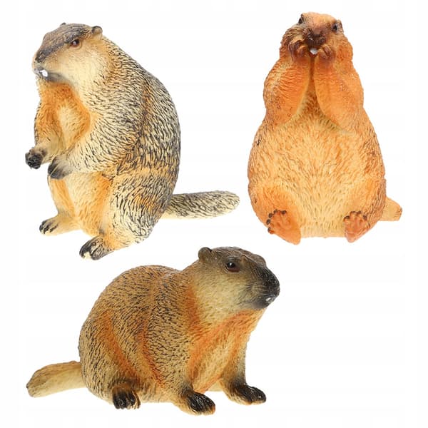 3 PLASTIC MARMOT MODELS, EDUCATIONAL FIGURINES