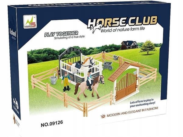 Stable set with paddock; 34.5 x 26 x 8 cm. Adar