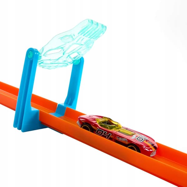 HOT WHEELS TRACK BUILDER ICE CRASH TRACK SET + HKX40 CAR
