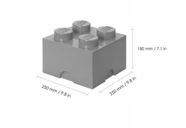 LEGO STORAGE BOX FOR BRICKS, 4-PACK, GREY, 25 cm, 40031740