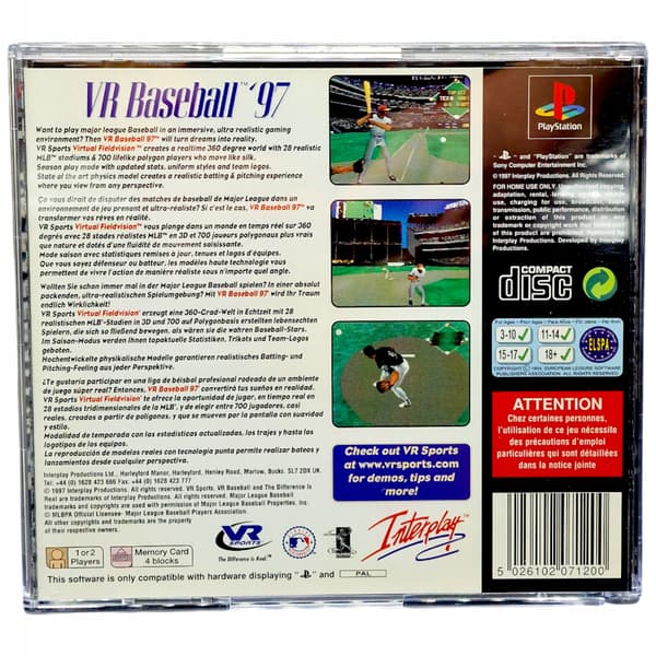 VR BASEBALL 97 for PlayStation (PSX, PS1)