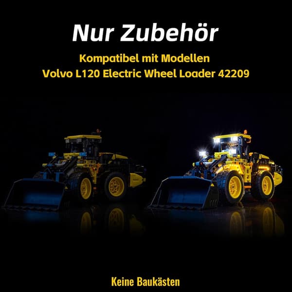 Lighting kit for the 42209 Volvo L120 Electric Wheel Loader