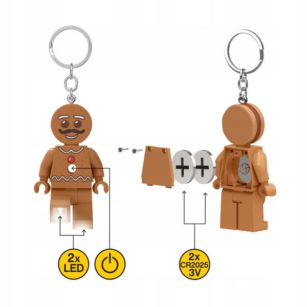 LEGO Gingerbread Man Keyring Torch Minifigure LGL-KE182