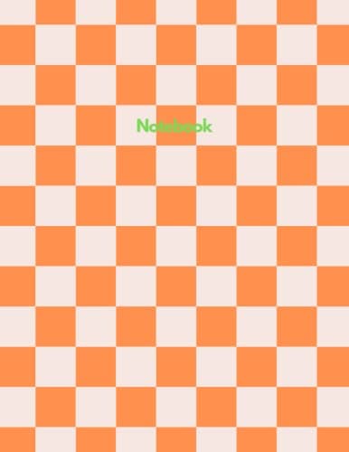 Checkered Notebook:: Aesthetic Orange Retro Notebook, 110 Lined Pages - La