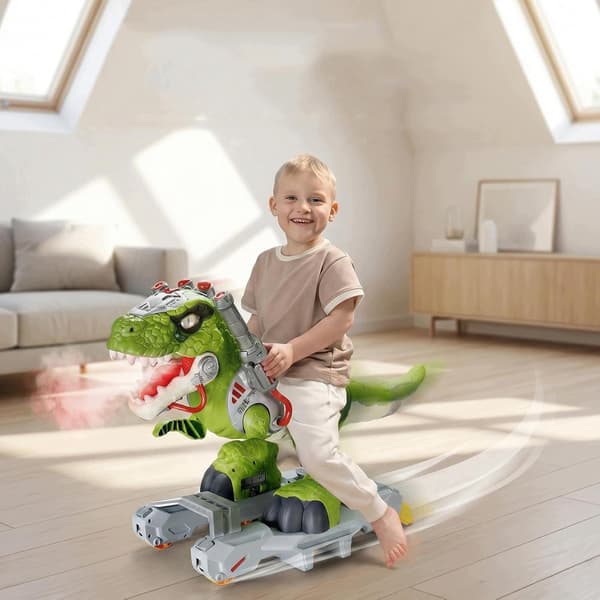 Interactive T-Rex dinosaur: it breathes, walks, roars and lights up for children