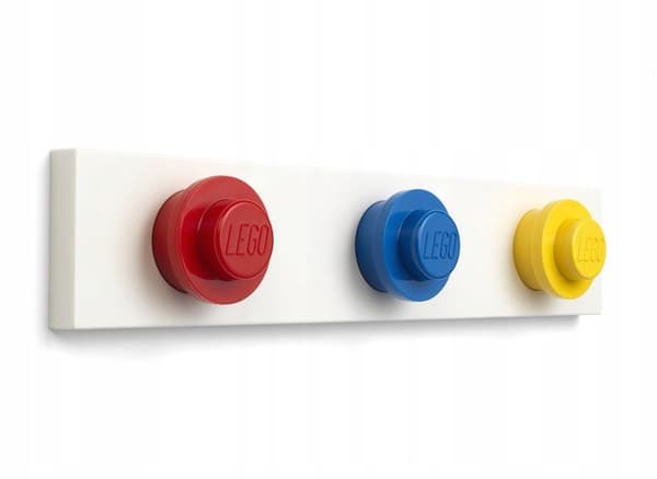 LEGO HANGERS ON A RAIL (RED, BLUE, YELLOW