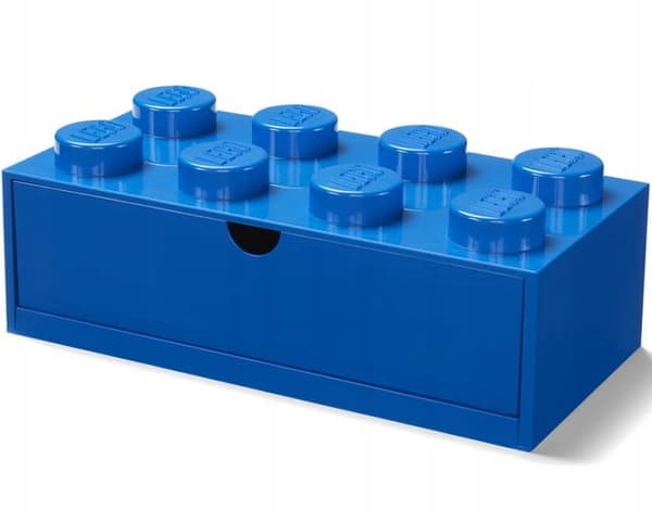 LEGO BLOCK STORAGE DRAWER, 8-COMPARTMENT, FOR DESK, BLUE
