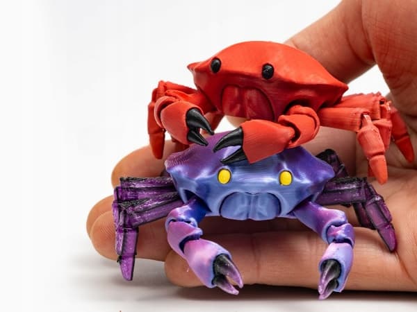 Set of 2 3D Crab Figurines – Hand-printed, Collectable, Decorative