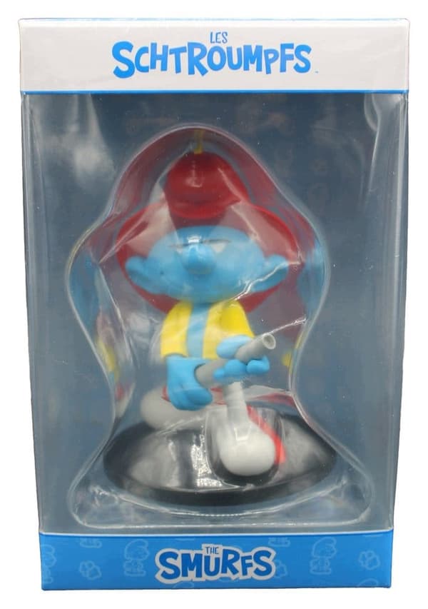 12 cm resin Smurf Fireman figurine