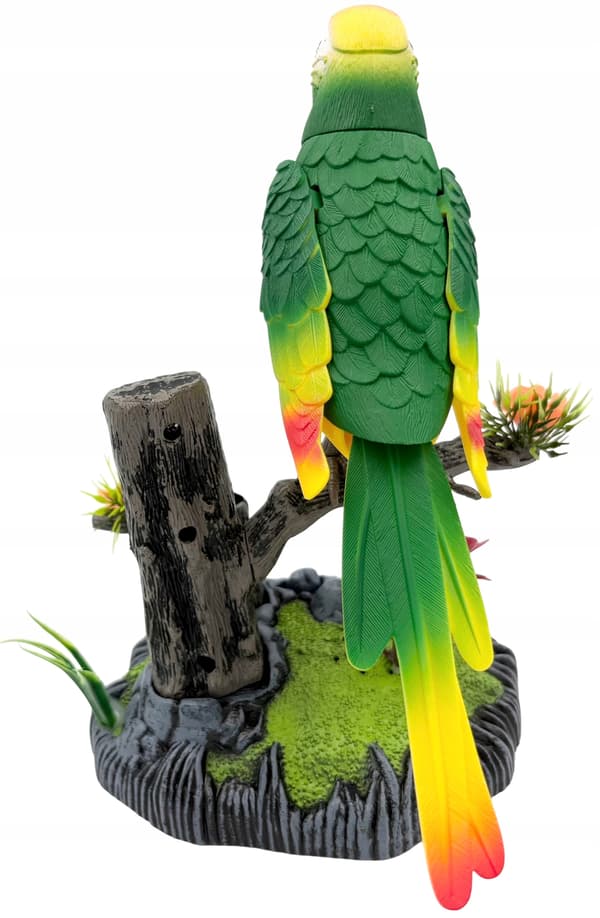 Singing parrot, interactive battery-operated parrot, interactive bird.