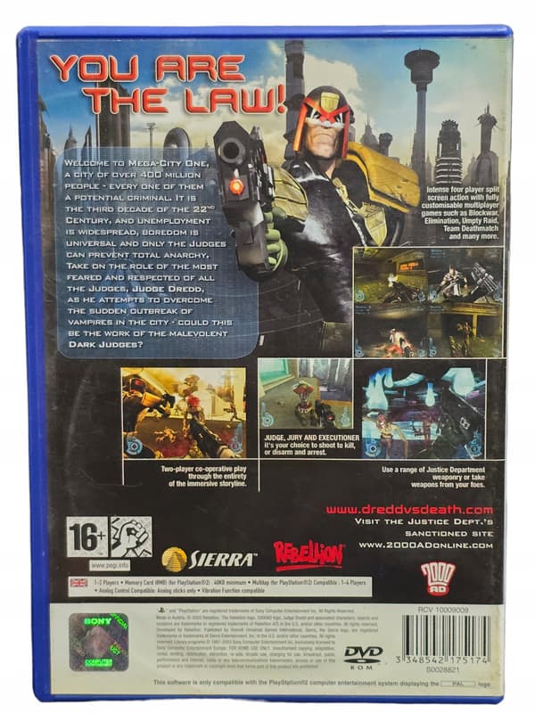 PS2 game JUDGE DREDD: DREDD VS DEATH for Sony PlayStation 2 (PS2)