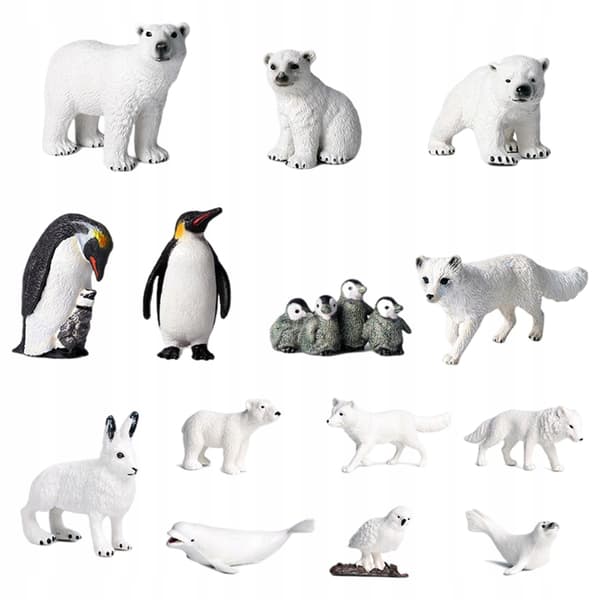 Arctic Animal Model Decor: Penguin Science, 14-piece set