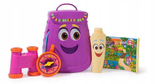 DORA Toy Set: Rucksack with Accessories (4-piece set). Plastic. Ages 3+. Gift