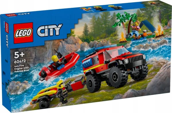 LEGO CITY 60412 – Off-road Fire Engine with Boat