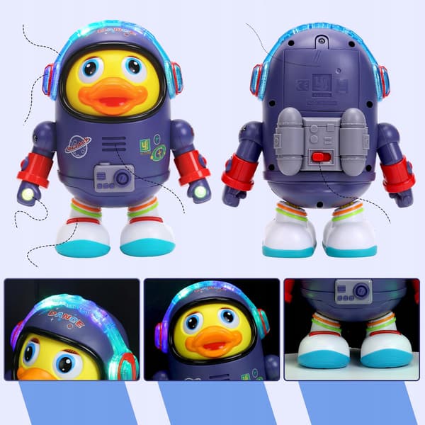 MUSICAL TOY: DANCING SPACE DUCK WITH LIGHTS AND SOUNDS