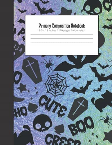 Composition Notebook: Creepy Cute Spooky Pastel Goth 8.5 x 11, 110 pages, Wi