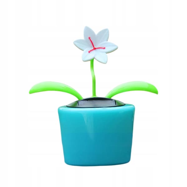 Solar-powered dancing flower Bobble Head Toy with a bobbing head – Solar Blue