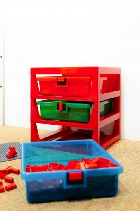 LEGO 3-Drawer Storage Rack, red