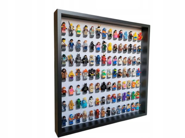LARGE DISPLAY CASE FOR 98 LEGO FIGURES, 52X52CM